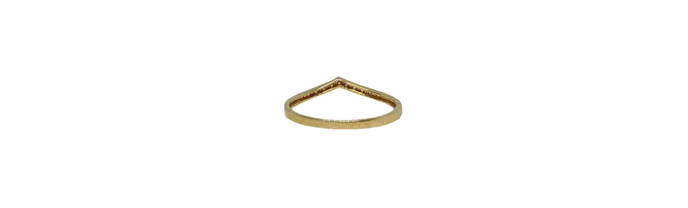 9ct Yellow gold V-shape lab diamond claw set eternity band