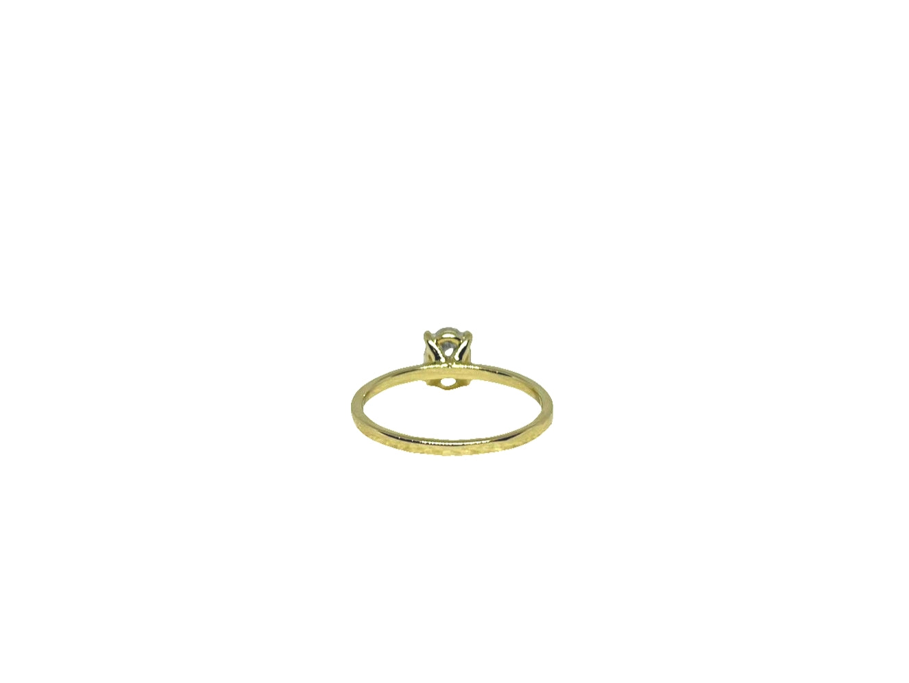 9ct Yellow gold 4 claw oval lab diamond solitaire ring