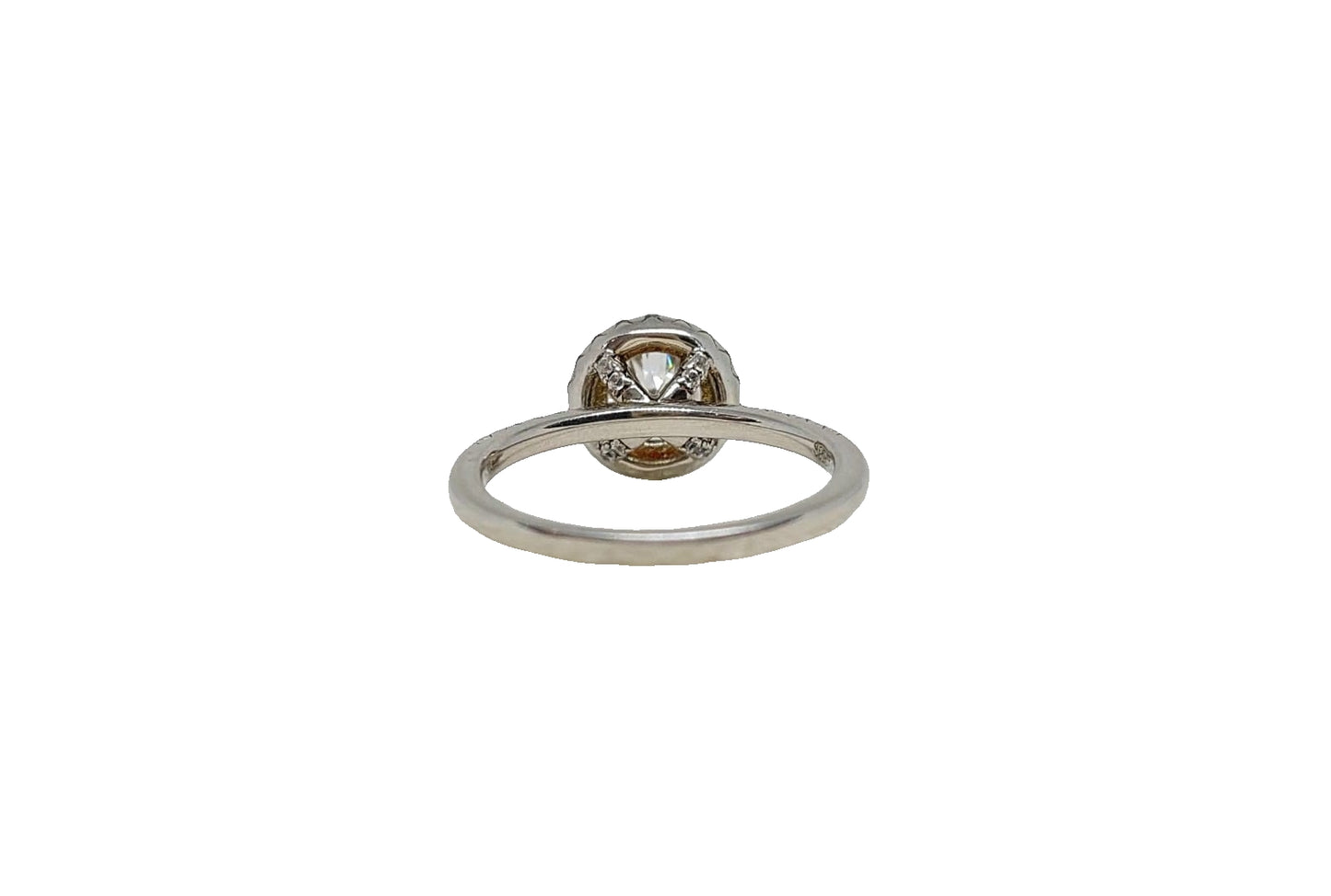 Sterling silver 18ct rhodium plating round cut moissanite halo cubic zirconia shank ring