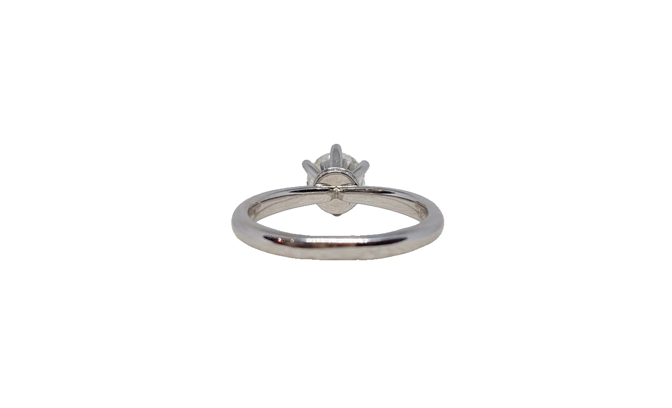 Sterling silver 18ct rhodium plating round cut moissanite solitaire plain shank ring