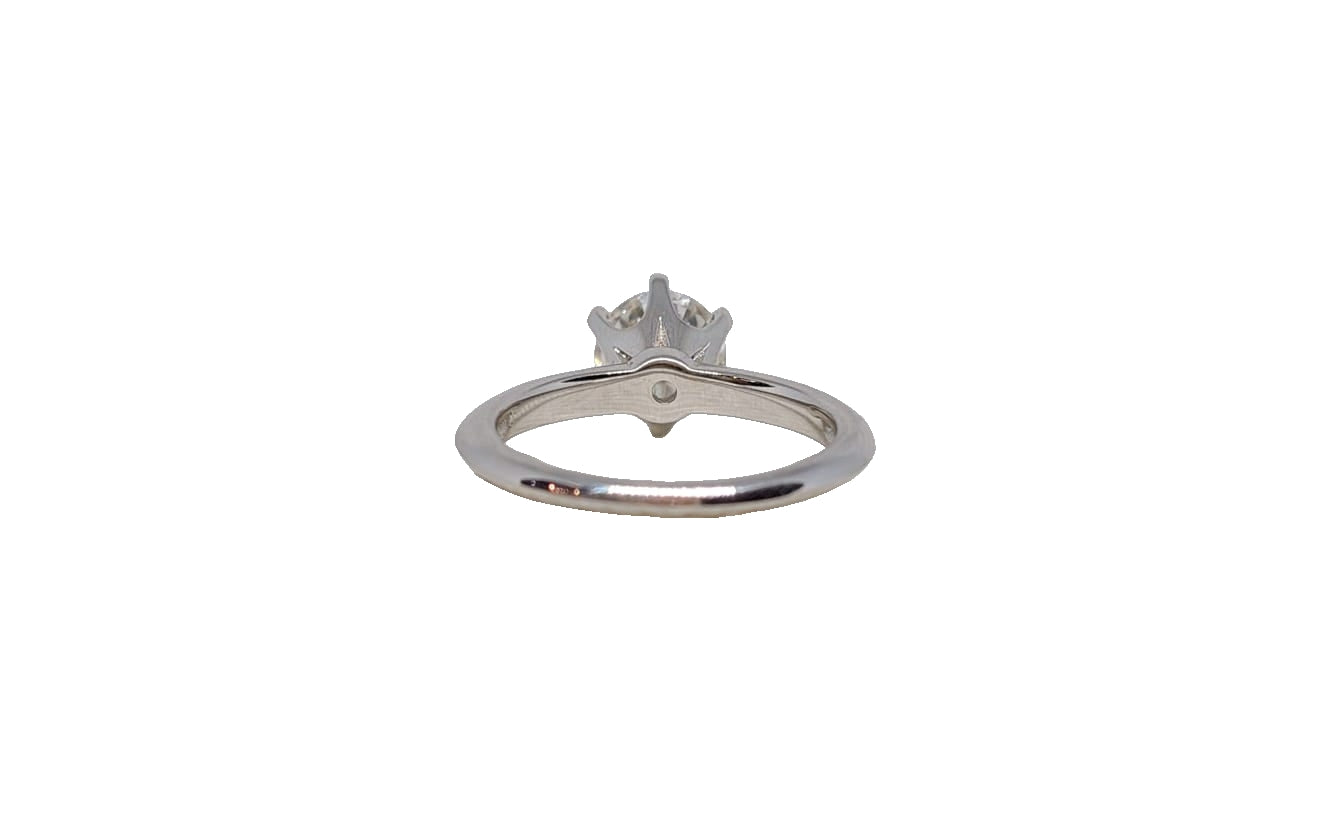Sterling silver 18ct rhodium plating 6 claw round cut moissanite solitaire knife-edge shank ring