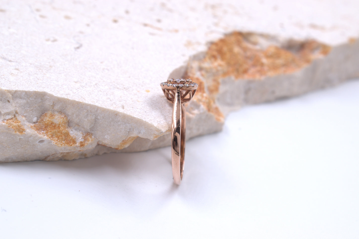 9ct Rose Gold Illusion and Halo Style Diamond Ring