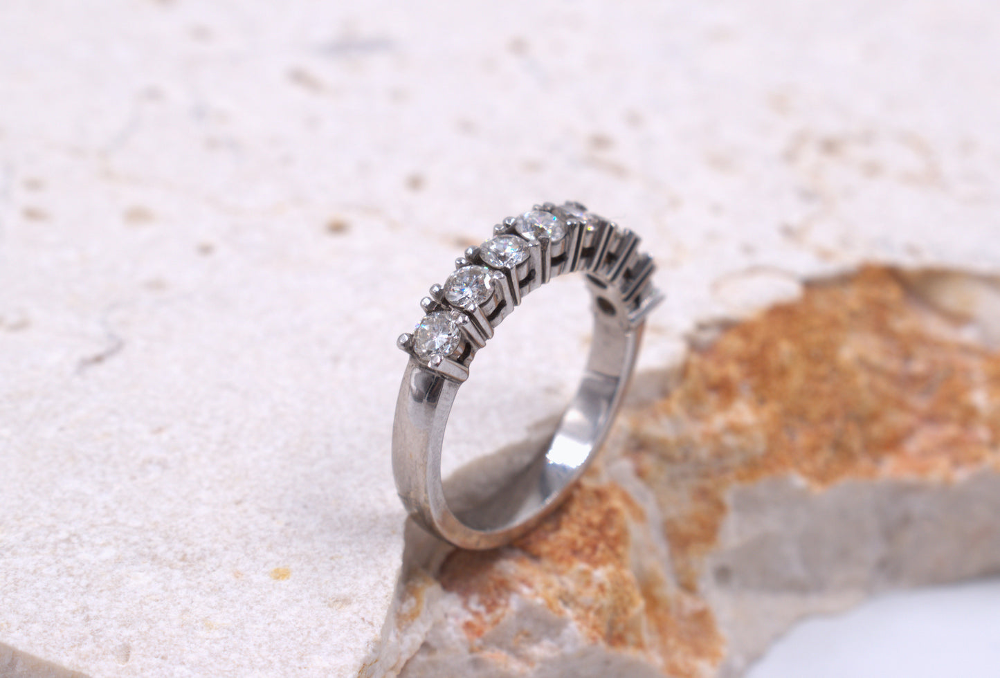 9ct White Gold Chunky Claw-set Diamond Eternity Ring