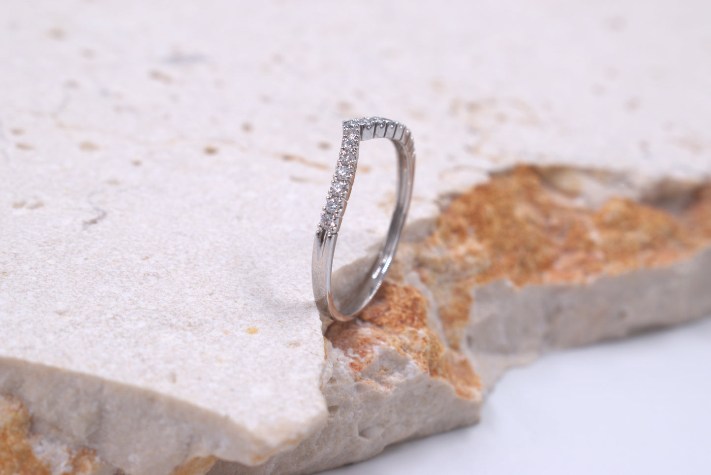 18ct White Gold Diamond V-shape Eternity Ring