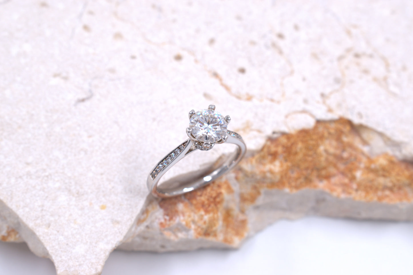 Sterling Silver Round Moissanite