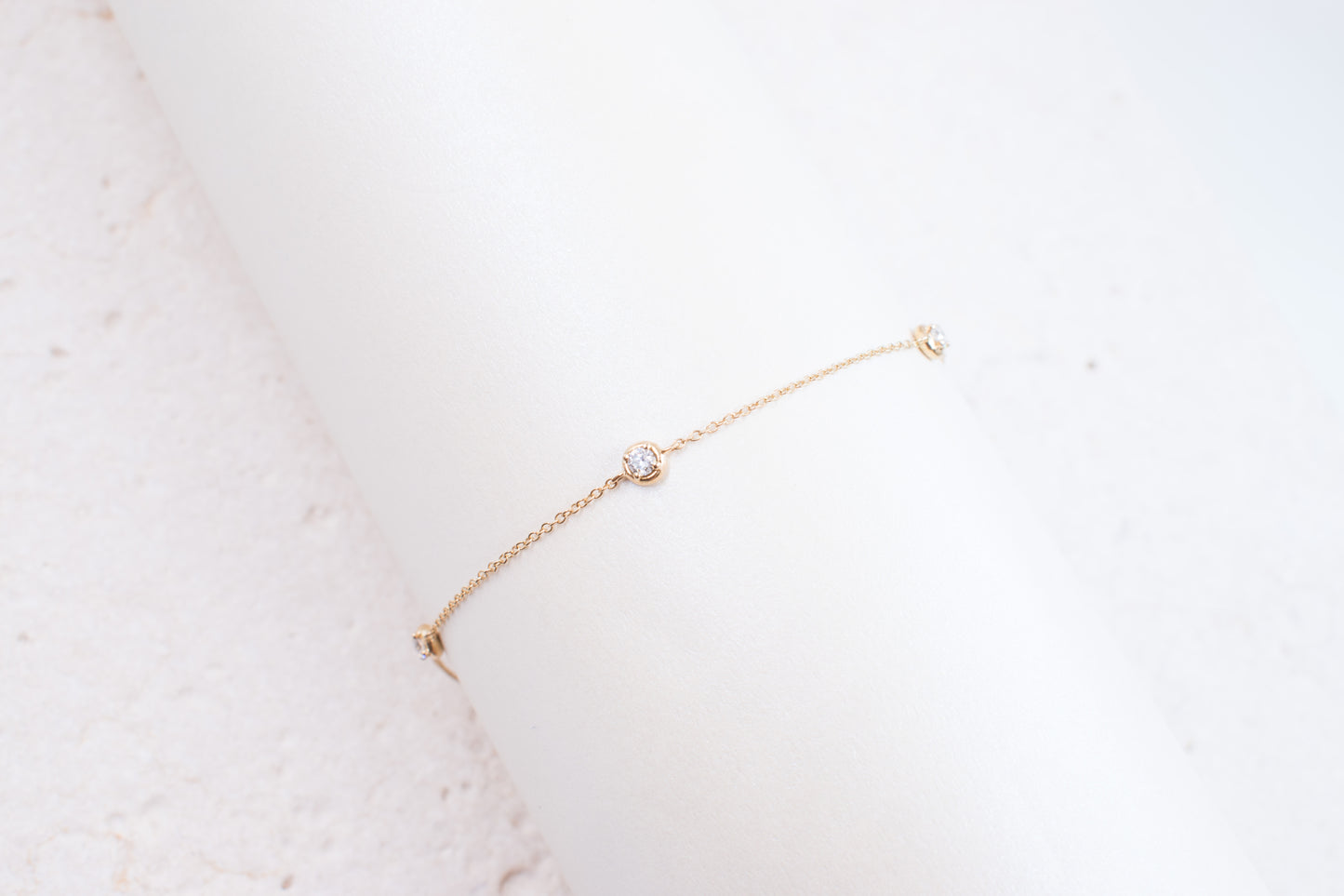 9ct Yellow Gold Diamond Bracelet