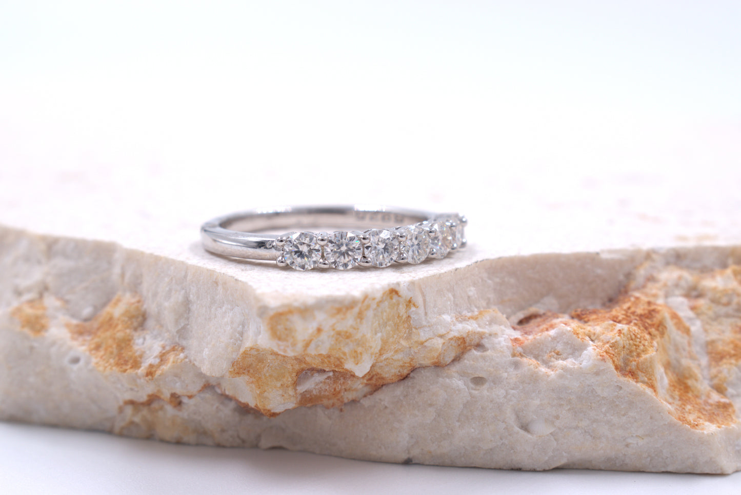 Sterling Silver Claw set Moissanite Eternity ring