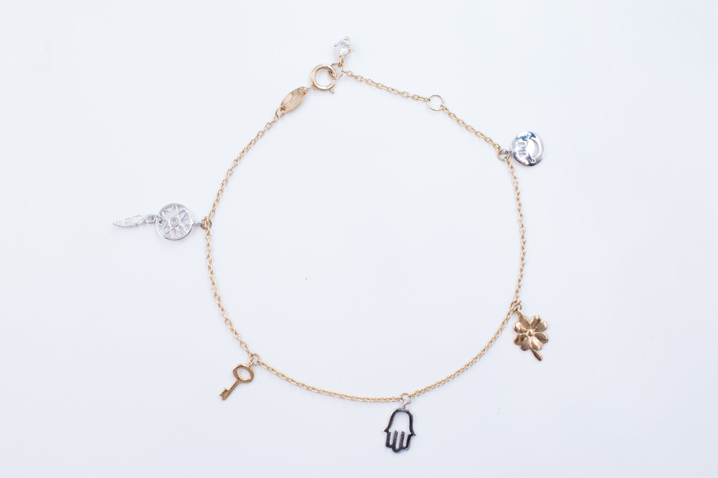 9ct Yellow and White Gold Charm Bracelet