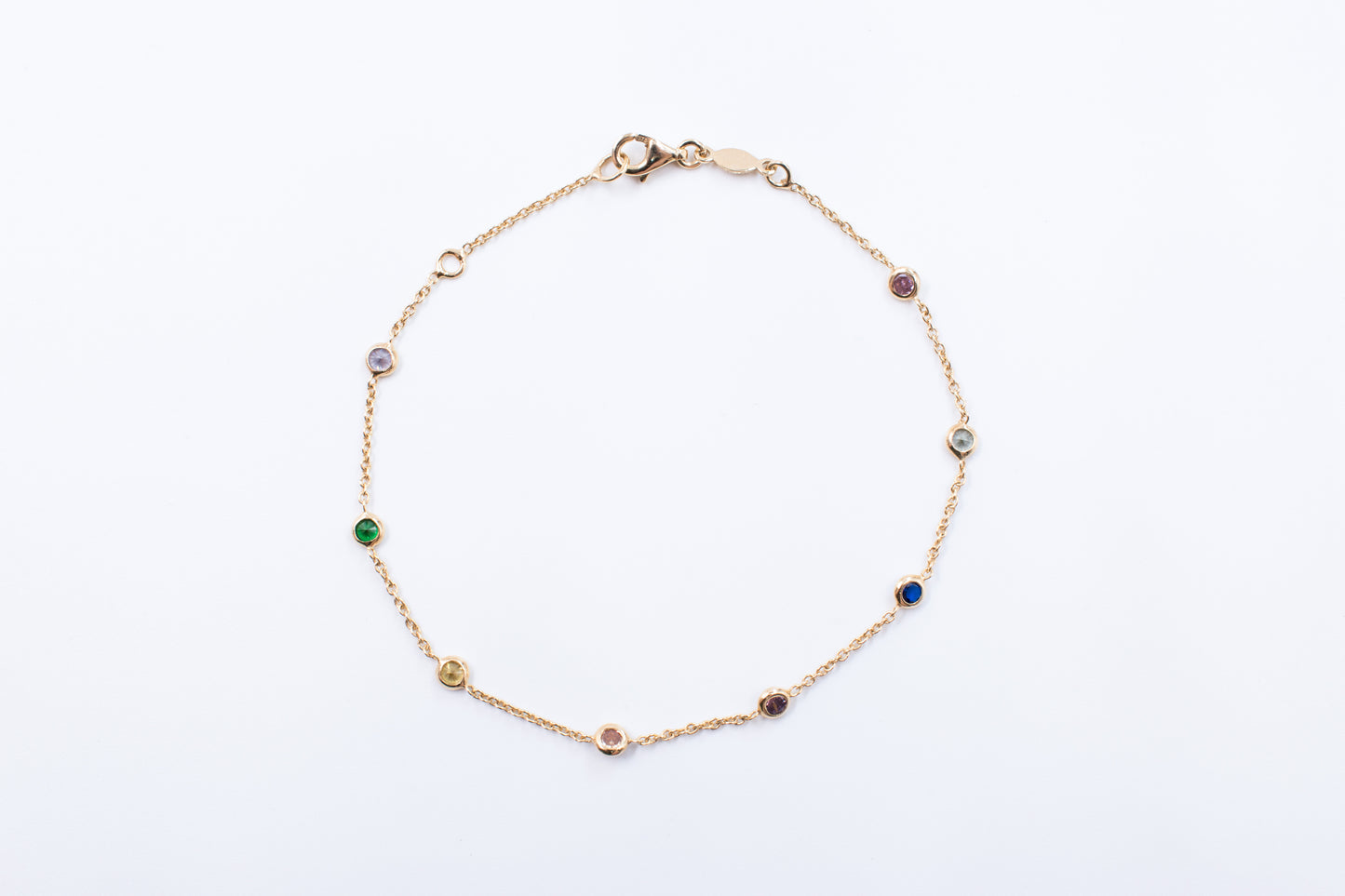 9ct Yellow Gold Multi Colour Cubic Bracelet