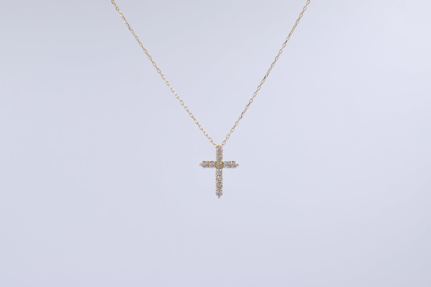 18ct Yellow Gold Diamond Cross Necklace