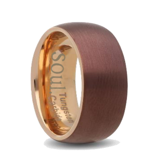 Tungsten with copper and rose gold detail