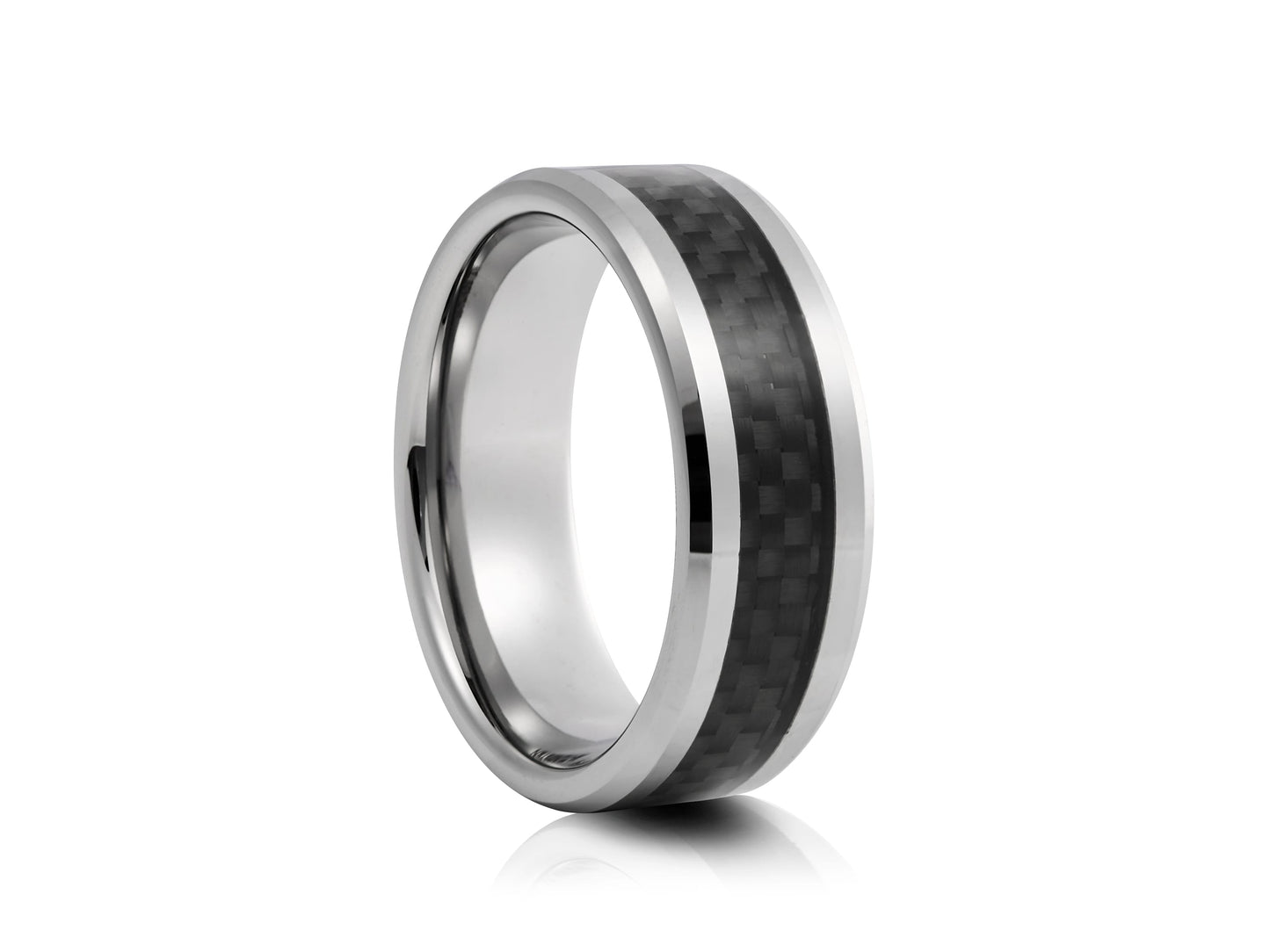 Grey tungsten with carbon fiber inlay