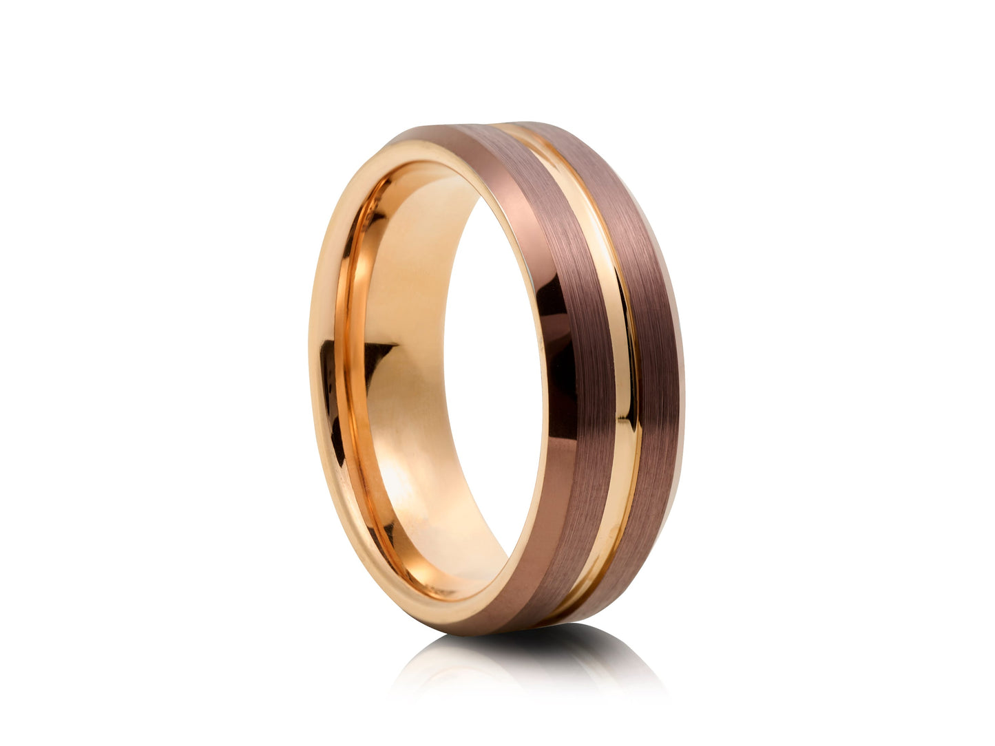 Copper and rose tungsten ring
