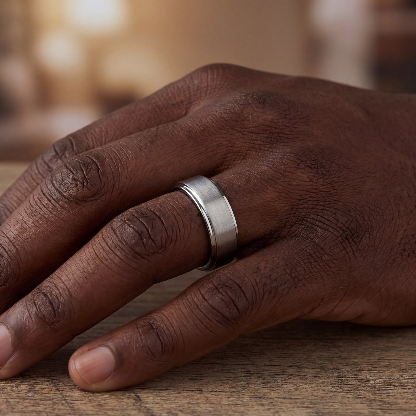 Grey tungsten ring