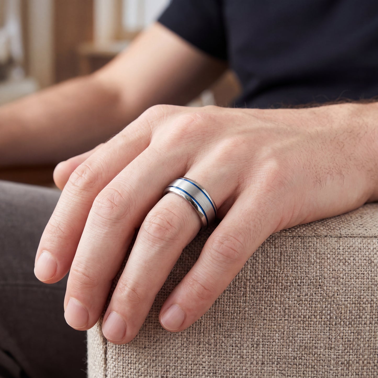 Grey tungsten with blue details