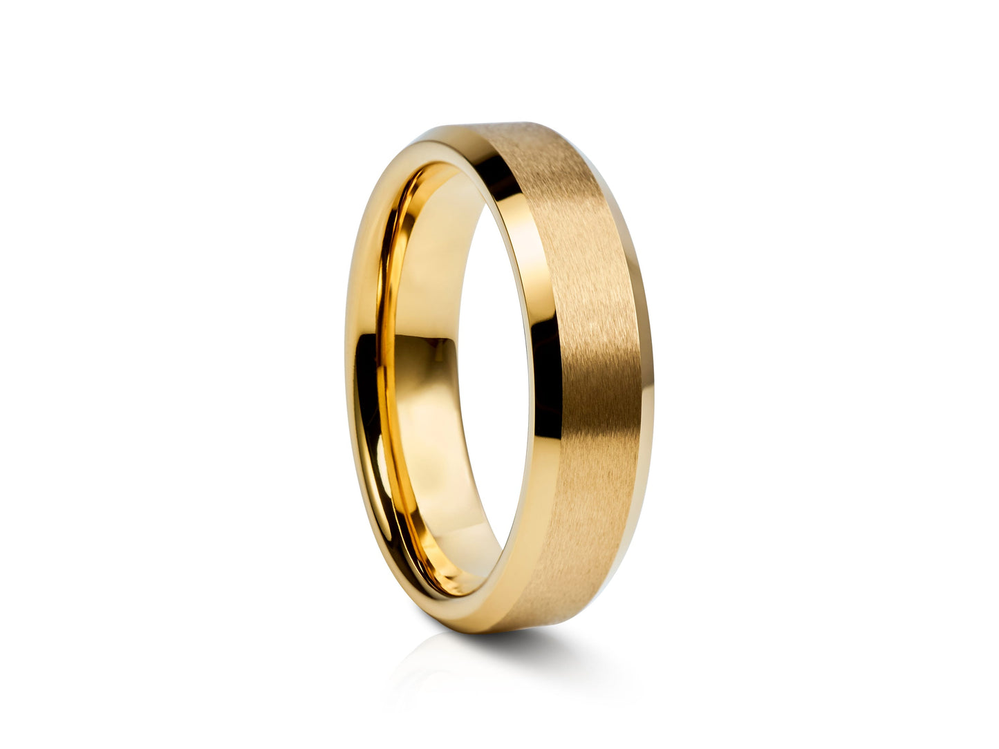 Yellow gold tungsten ring