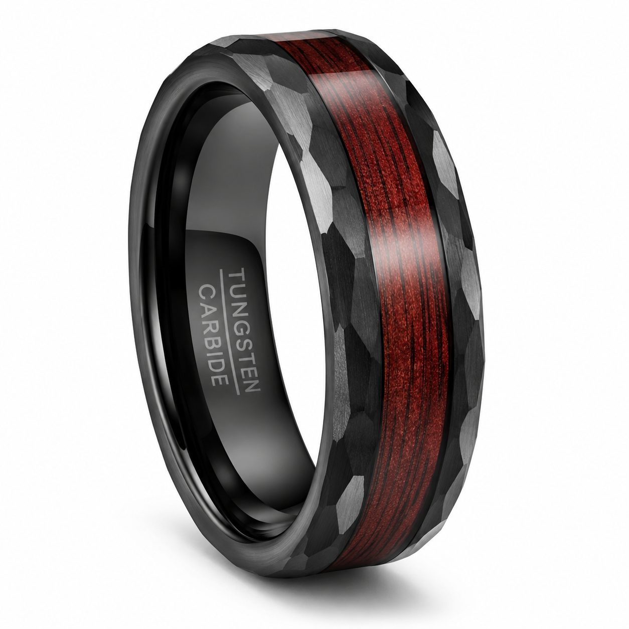 Black tungsten with wood detail
