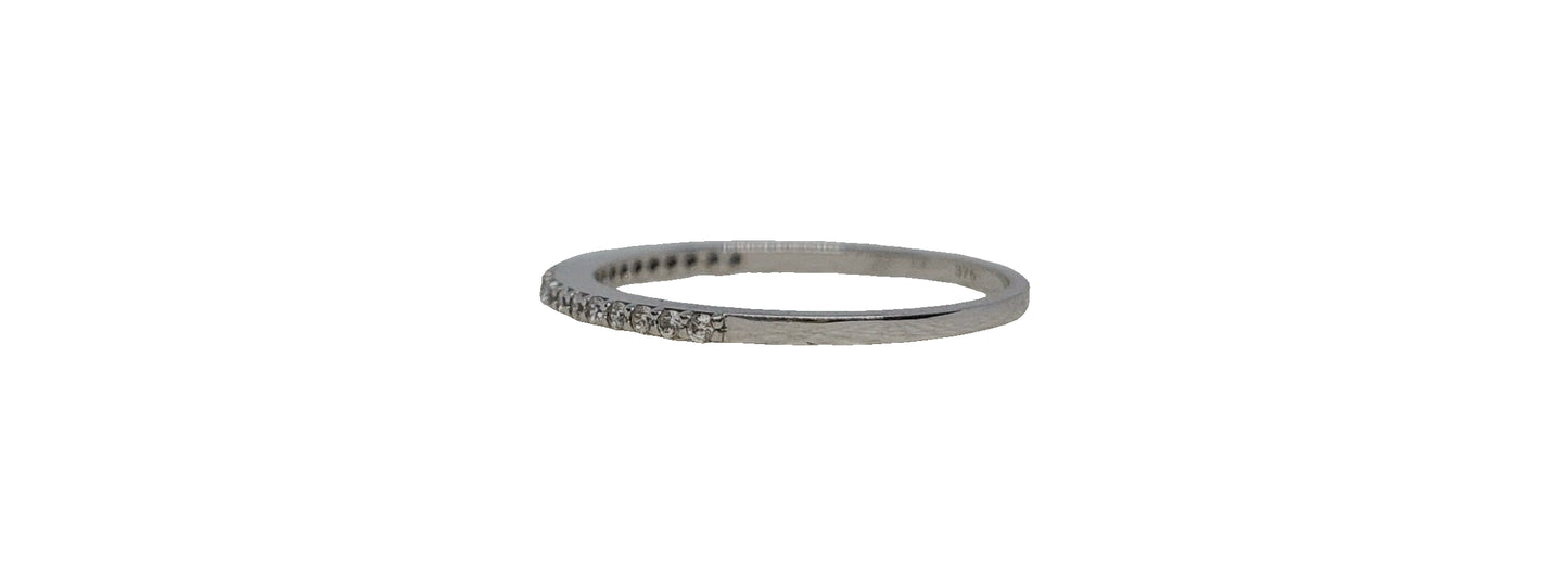 9ct White gold cubic zirconia claw setting eternity band