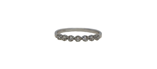 9ct White gold round claw tube set cubic zirconia eternity band