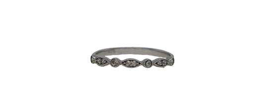 9ct White gold cubic zirconia round and marquise eternity band