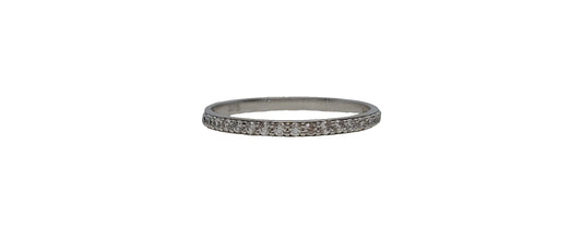 9ct White gold cubic zirconia shared claw eternity band
