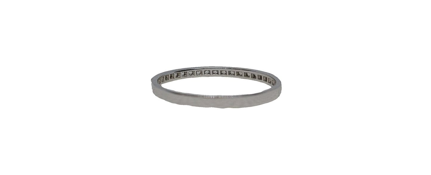 9ct White gold cubic zirconia shared claw eternity band