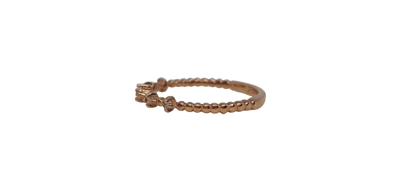 9ct Rose gold round five x cubic zirconia claw setting eternity band