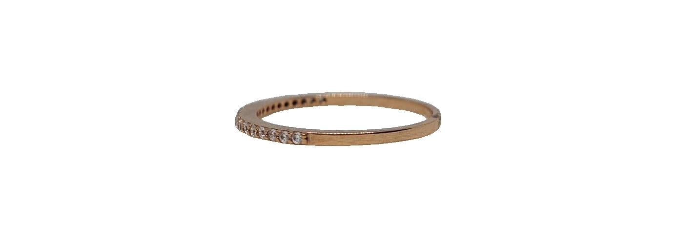 9ct Rose gold cubic zirconia claw setting eternity band