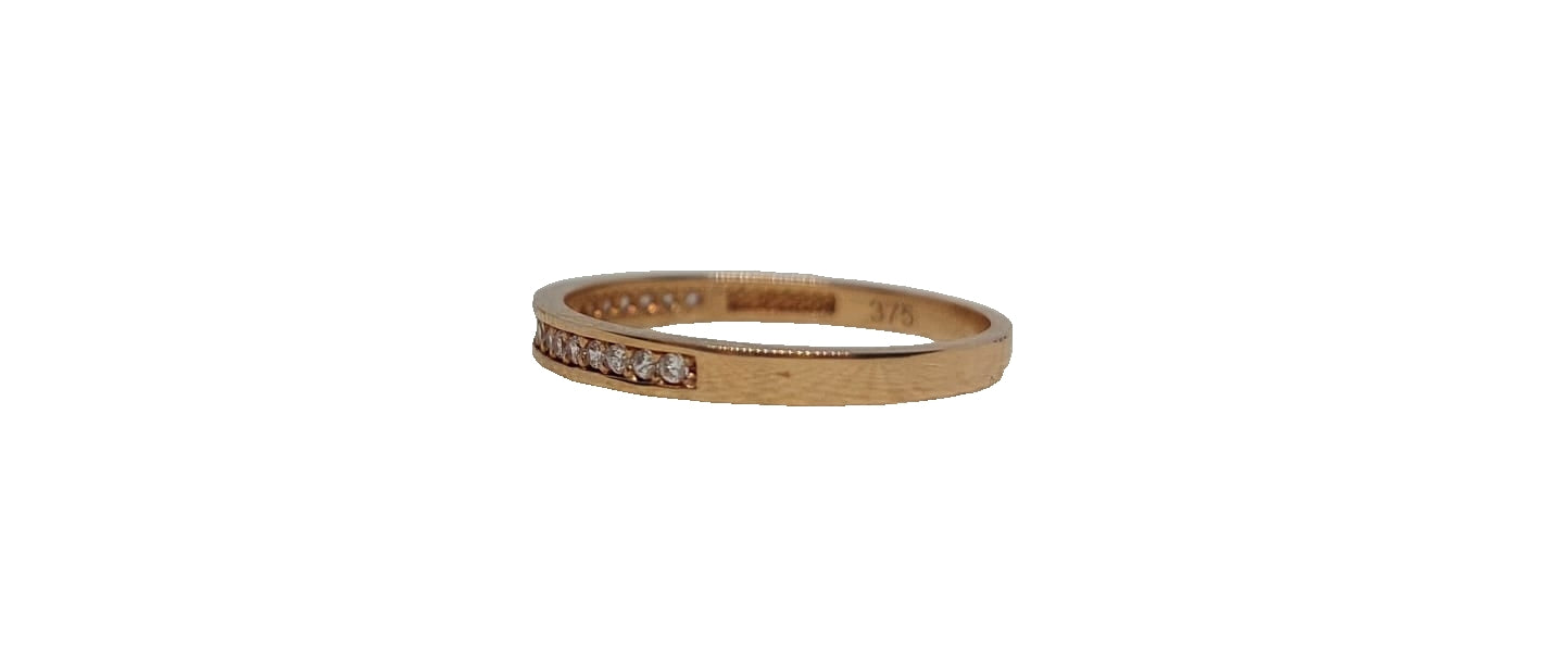 9ct Rose gold round cubic zirconia channel setting eternity band