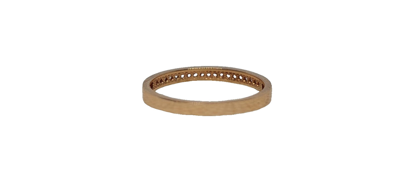 9ct Rose gold round cubic zirconia channel setting eternity band