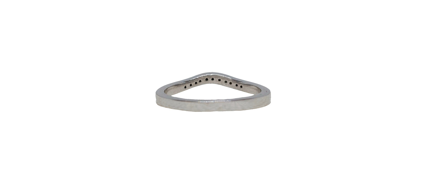 9ct White Gold curved diamond claw setting eternity band