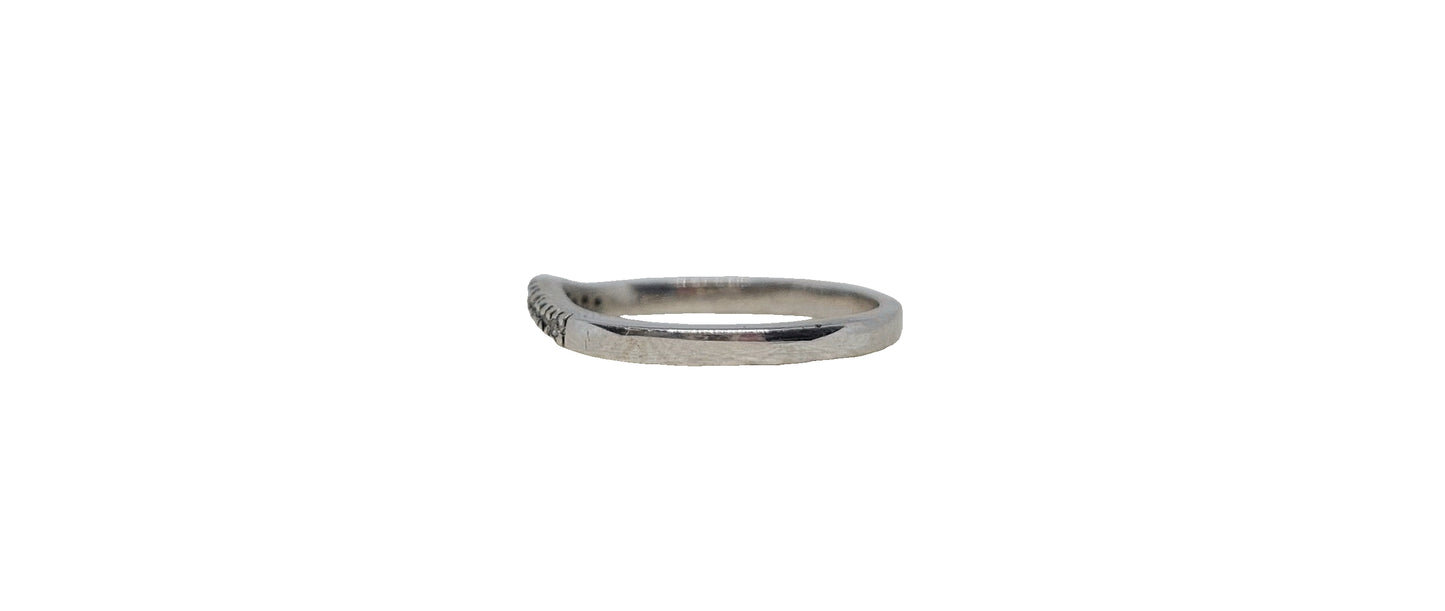 9ct White Gold curved diamond claw setting eternity band