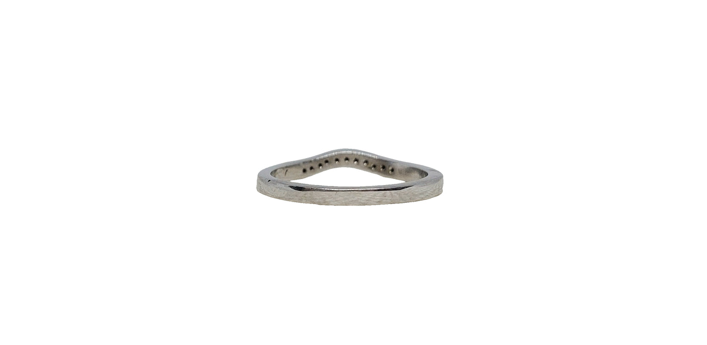 9ct White Gold curved diamond claw setting eternity band