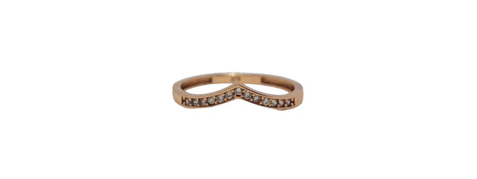 9ct Rose gold cubic zirconia channel setting V-shape band