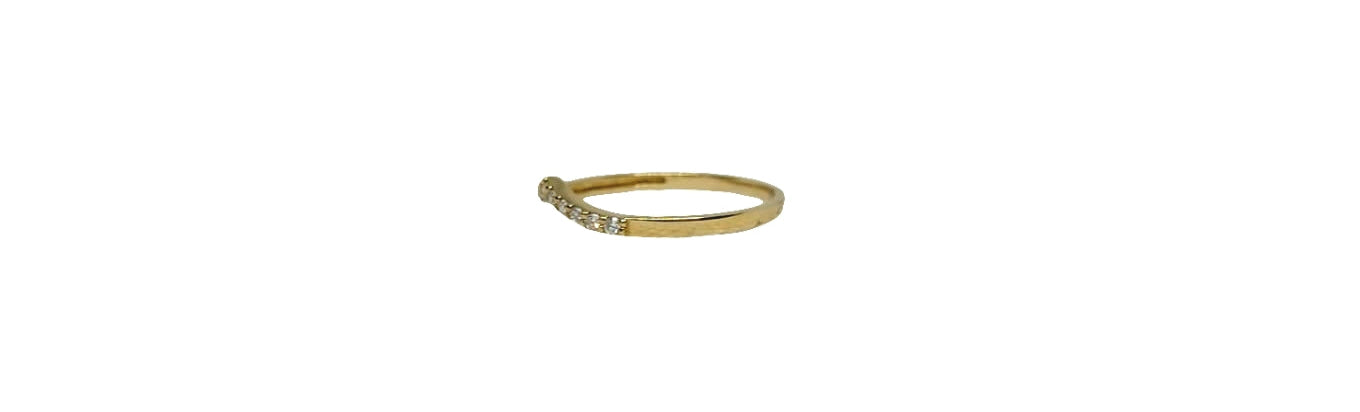 9ct Yellow gold V-shape lab diamond claw set eternity band
