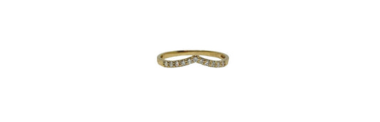 9ct Yellow gold V-shape lab diamond claw set eternity band