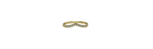 9ct Yellow gold V-shape lab diamond claw set eternity band