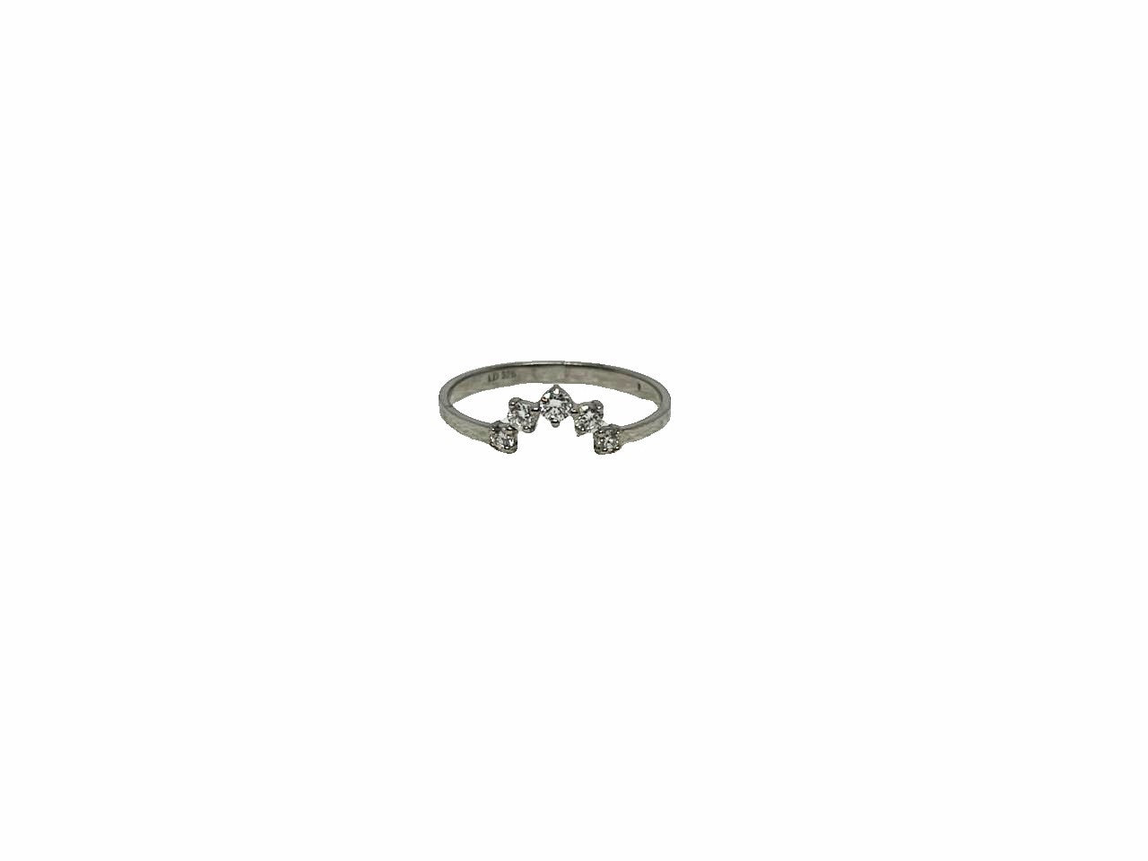9ct White gold curved 5 stone lab diamond eternity band
