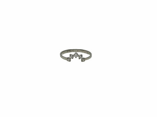 9ct White gold curved 5 stone lab diamond eternity band