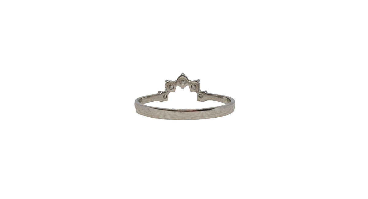9ct White gold curved 5 stone lab diamond eternity band