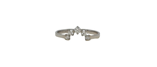 9ct White gold curved 5 stone lab diamond eternity band