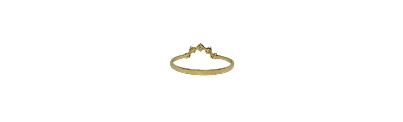 9ct Yellow gold curved 5 stone lab diamond eternity band