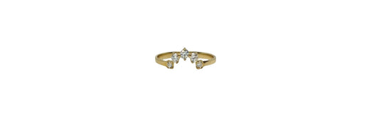 9ct Yellow gold curved 5 stone lab diamond eternity band