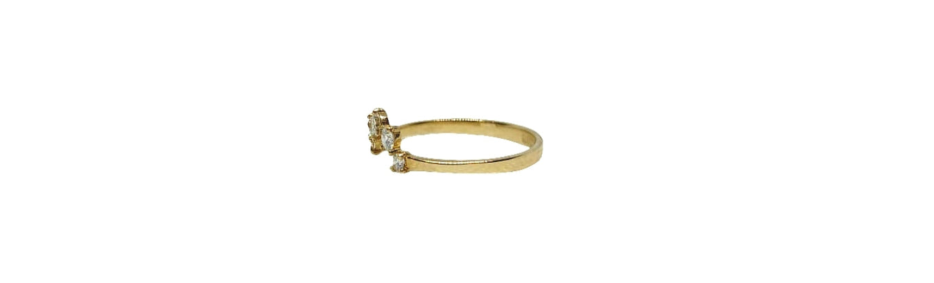 9ct Yellow gold curved 5 stone lab diamond eternity band