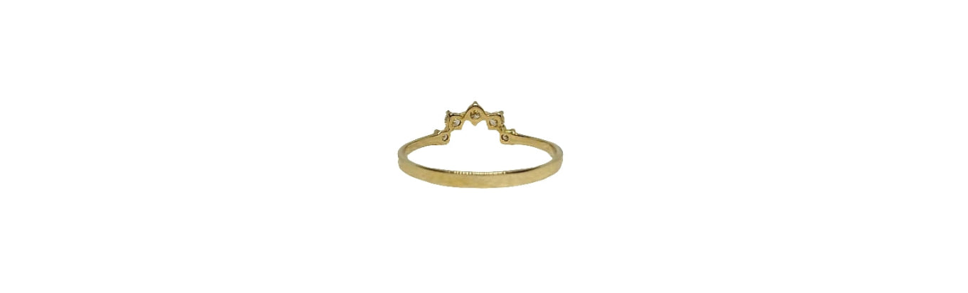 9ct Yellow gold curved 5 stone lab diamond eternity band