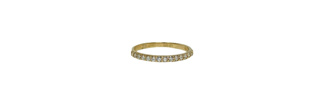 9ct Yellow gold lab diamond claw set eternity band