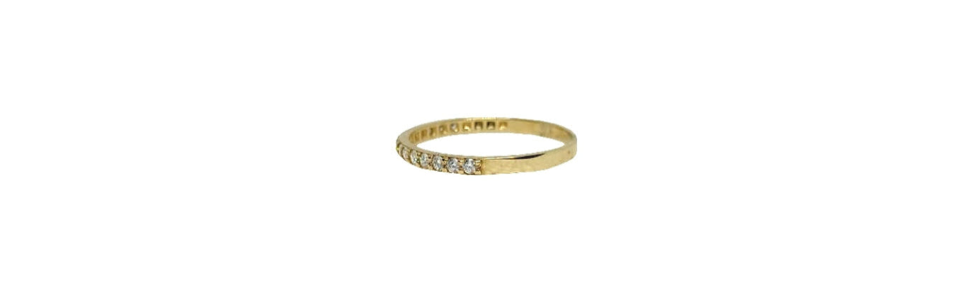 9ct Yellow gold lab diamond claw set eternity band