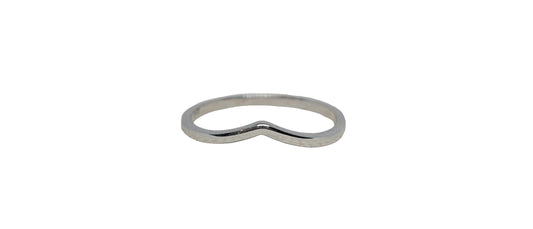 9ct White gold plain V-shape eternity band