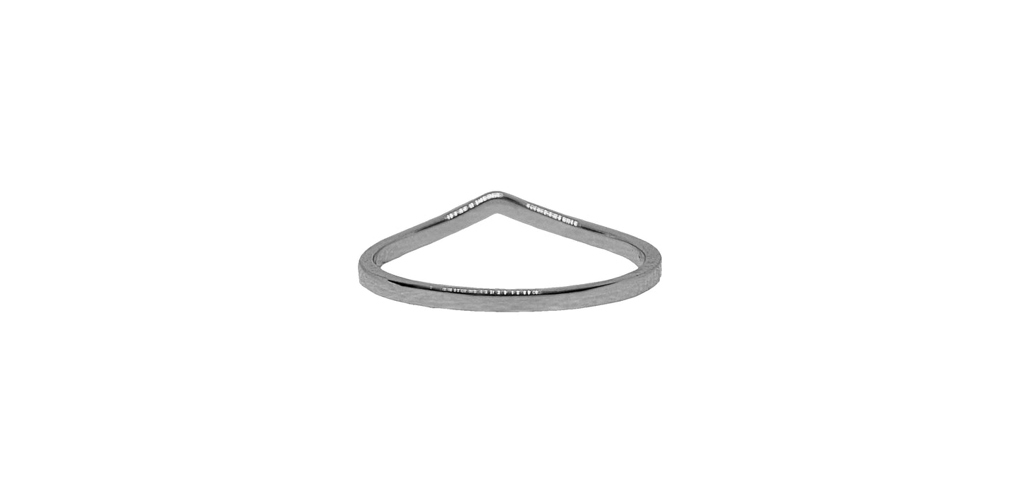 9ct White gold plain V-shape eternity band