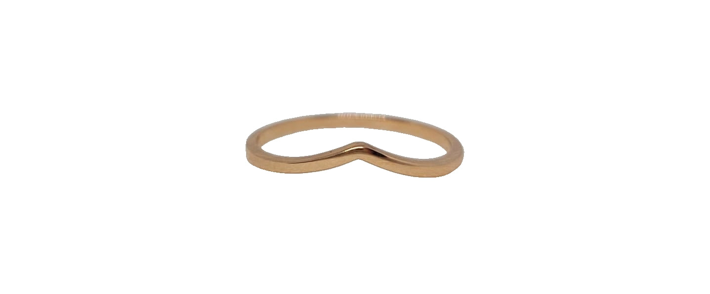 9ct Rose gold plain V-shape eternity band